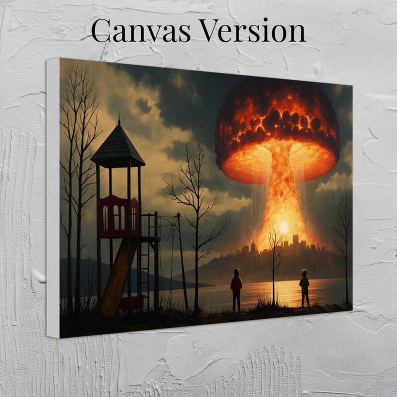 Apocalyptic Surreal Art Oil Painting Art Prints Metal Poster Home Wall décor Thought Provoking Wall Art Dark Academia Eerie Décor Horror