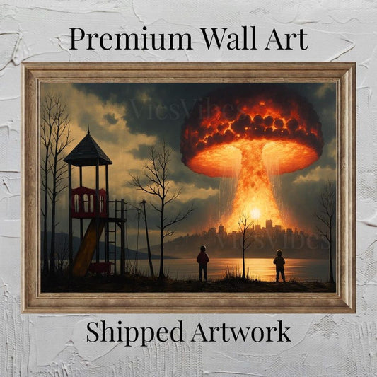 Apocalyptic Surreal Art Oil Painting Art Prints Metal Poster Home Wall décor Thought Provoking Wall Art Dark Academia Eerie Décor Horror