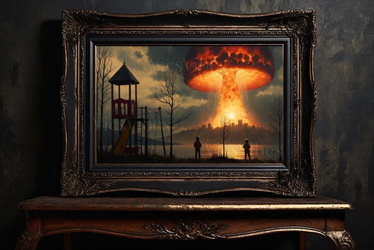 Apocalyptic Surreal Art Oil Painting Art Prints Metal Poster Home Wall décor Thought Provoking Wall Art Dark Academia Eerie Décor Horror