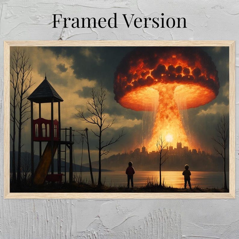 Apocalyptic Surreal Art Oil Painting Art Prints Metal Poster Home Wall décor Thought Provoking Wall Art Dark Academia Eerie Décor Horror