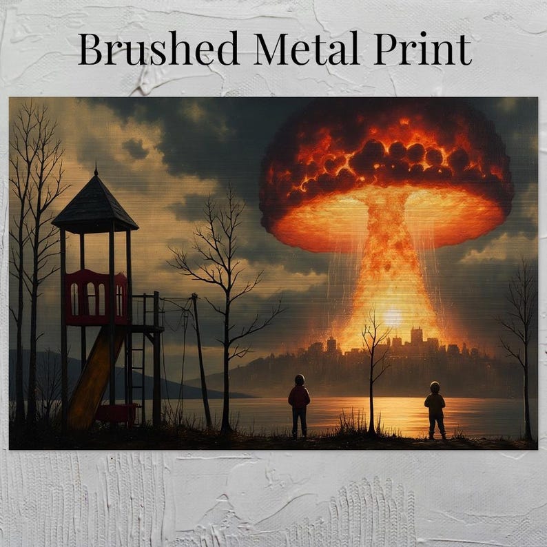 Apocalyptic Surreal Art Oil Painting Art Prints Metal Poster Home Wall décor Thought Provoking Wall Art Dark Academia Eerie Décor Horror