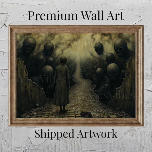 Vintage Oil Painting Metal Print Wall Art Gift Surreal Gothic Painting Vintage Moody Home Wall décor For Her Gift Canvas Art