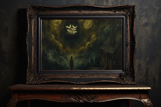 Gothic Vintage Surreal Oil Painting Metal Print For Her Gift Canvas Wall Art Home Wall décor Art Print Poster Dark Academia Apartment Art