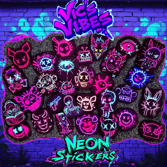 Jinx Arcane Inspired Neon Stickers Soft Matte Cyberpunk Sticker Graffiti Sticker For Laptop Computer Desk