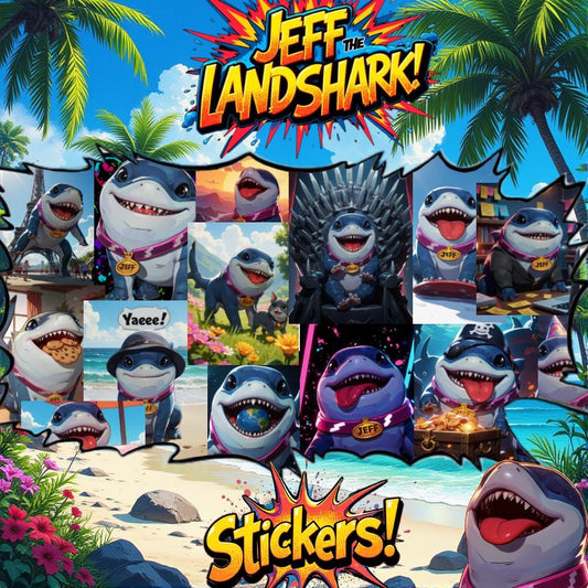 Jeff the Landshark Stickers Water Resistant Gifts for Her Sticker Water bottle stickers Laptop Computer Desk Adorable Jeff Marvel Fandom