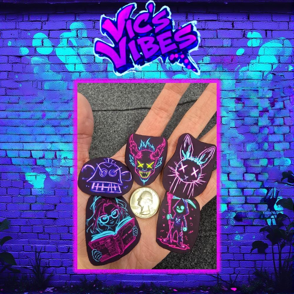 Jinx Arcane Inspired Neon Stickers Soft Matte Cyberpunk Sticker Graffiti Sticker For Laptop Computer Desk