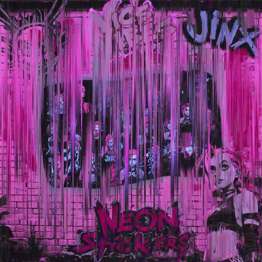 Jinx Arcane Neon Stickers Soft Matte Cyberpunk Sticker Graffiti Sticker For Laptop Computer Desk Gift for her