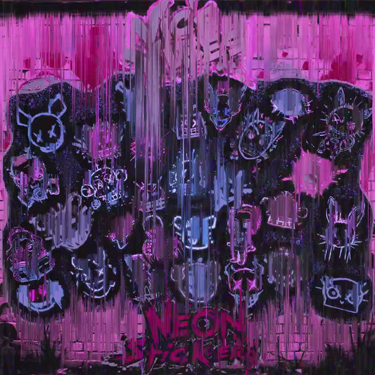 Jinx Arcane Inspired Neon Stickers Soft Matte Cyberpunk Sticker Graffiti Sticker For Laptop Computer Desk