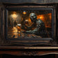 Undead Zombie Bar Scene Wall Art Halloween Gothic Decor Poster Canvas or Framed Print for Haunted Homes