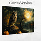 Vintage Owl Painting | Owl and Moon Painting | Gothic Halloween Wall Art | Vintage Oil Painting | Rustic Fine Art | Print and Ship