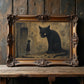 Gothic black cat oil painting disturbing abstract dark academia decor oddities Halloween wall art gothic home décor wall dec