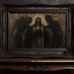 Gothic Vintage Oil Painting Metal Print Canvas Art For Her Shadowy Figures Wall Art Dark Academia Eerie Décor Horror Gifts Moody Creepy Art