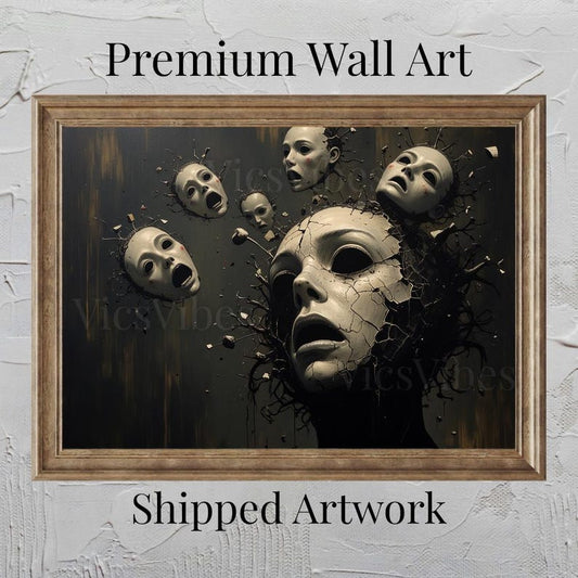 Gothic Vintage Oil Painting Canvas Art Metal Print For Her Eerie Décor Horror Gifts Dark Academia Gothic Decor Moody Framed Surreal Artwork