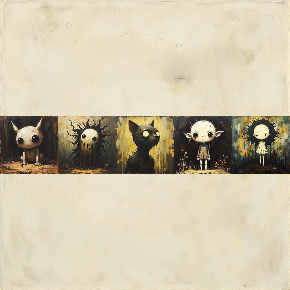 Cute Creepy Horror Stickers Vinyl Matte Sticker Set of 30 Waterproof Decals for Laptop Phone Computer Sticker Gift