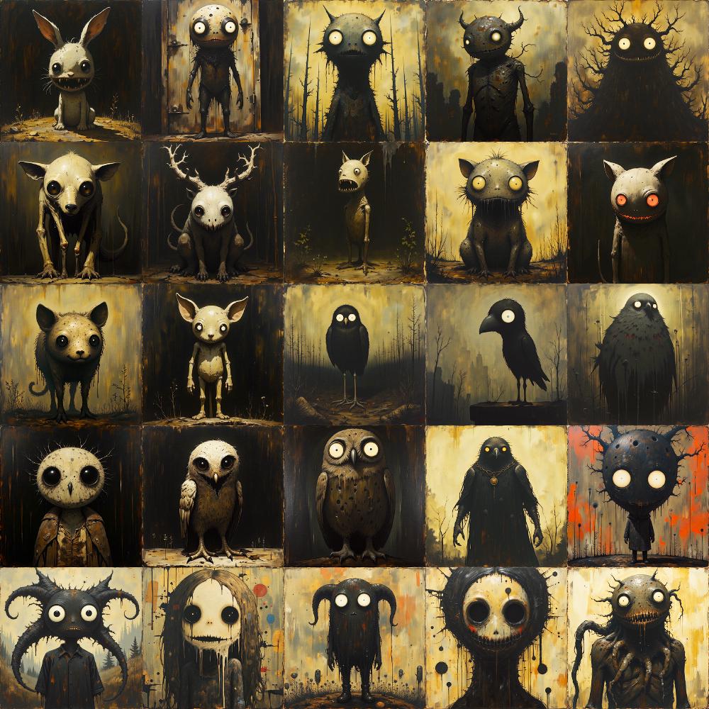 Cute Creepy Horror Stickers Vinyl Matte Sticker Set of 30 Waterproof Decals for Laptop Phone Computer Sticker Gift