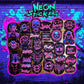 Jinx Neon Graffiti Sticker Pack Arcane Vinyl Stickers Cyberpunk Aesthetic Laptop Sticker Set Gamer Gift Vinyl Decals Soft Matte